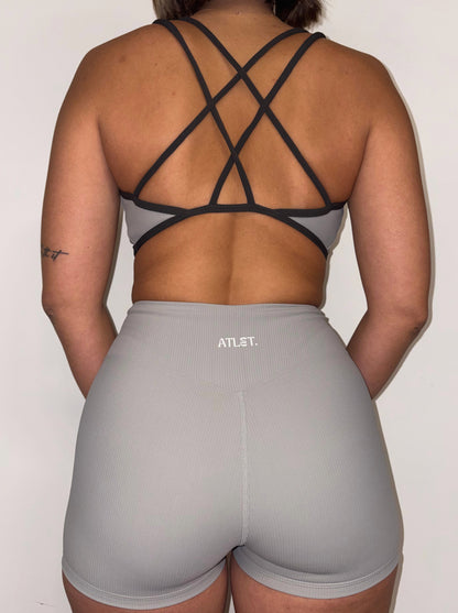 Let's Get Ribbed Short Set [Silver]